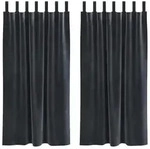 vidaXL Verdunkelungsvorh&auml;nge 2 pcs Dunkelgrau 140 x 175 cm Samt