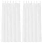 vidaXL Voile-Vorhang mit Vorh&auml;ngen 2 pcs Wei&szlig; 245 x 140 cm Polyester