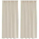 vidaXL Voile-Vorhang mit Vorh&auml;ngen 2 pcs Sand 175 x 140 cm Polyester
