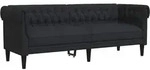 vidaXL Chesterfield-Sofa 3-Sitzer Schwarz Stoff