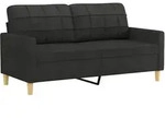vidaXL 2-Sitzer-Sofa Schwarz 140 cm Stoff
