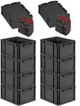 PROREGAL SuperSparSet 8x Eurobox NextGen Grip mit Scharnierdeckel & roten