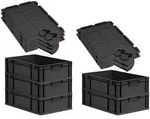 PROREGAL SuperSparSet 5x Eurobox NextGen Grip mit Scharnierdeckel & schwarzen