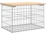 vidaXL Gartenbank aus Gabionen 63x44x42 cm Massivholz Kiefer