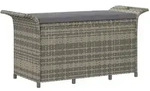 vidaXL Gartenbank mit Kissen Grau 116x46x57 cm Poly Rattan
