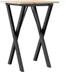 vidaXL Esstisch X-Gestell 50x50x75 cm Massivholz Kiefer und Stahl