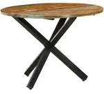 vidaXL Esstisch Rund 100x100x75 cm Altholz Massiv