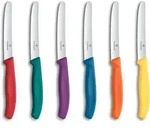 Victorinox Swiss Classic Tomatenmesser-Set 6-teilig, Wellenschliff, 11cm, bunt,