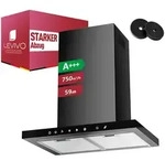 Levivo A+++ Dunstabzugshaube 60cm Umluft & Abluft mit 750 m3/h Luftleistung,