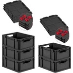 PROREGAL SuperSparSet 5x Eurobox NextGen Grip mit Scharnierdeckel & roten