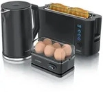 Arendo Fr&uuml;hst&uuml;cks-Set Wasserkocher 1,5l, 2-Scheiben Toaster, 6er Eierkocher,