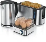 Arendo 3-teiliges Fr&uuml;hst&uuml;cksset, Wasserkocher 1,5L, Langschlitz Toaster 4-Scheiben