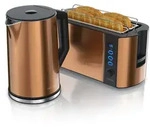 Arendo Fr&uuml;hst&uuml;cksset 2-teilig, 1,5L Wasserkocher Edelstahl, 1500W Langschlitz