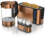 Arendo Fr&uuml;hst&uuml;cksset 3 teilig, Wasserkocher, Toaster, Eierkocher