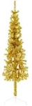 vidaXL K&uuml;nstlicher Halb-Weihnachtsbaum mit St&auml;nder Schlank Gold 150 cm