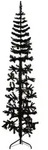 vidaXL K&uuml;nstlicher Halb-Weihnachtsbaum St&auml;nder Schlank Schwarz 210 cm