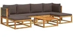vidaXL 7-tlg. Garten-Sofagarnitur mit Kissen Massivholz Akazie