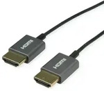 ROLINE 8K HDMI Ultra HD Kabel mit Ethernet, ST/ST, ultra-slim, koaxial, schwarz, 1,5