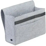 Relaxdays Betttasche, zum Einh&auml;ngen, 6 F&auml;cher, 4 Klettverschl&uuml;sse, Filz, Bett