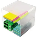 Deflecto Deflect-o Organisationsbox CUBE 350701 2F&auml;cher glasklar