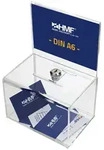 HMF 46912 Acryl Spendenbox abschlie&szlig;bar, 15,5 x 11 x 11 cm, DIN A6 Blatteinschub,