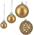 Relaxdays Weihnachtskugeln im 50er Set, glitzernde, matte & gl&auml;nzende
