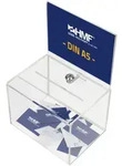 HMF 46913 Acryl Spendenbox abschlie&szlig;bar, 21,5 x 16 x 16 cm, DIN A5 Blatteinschub,