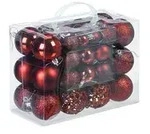 Relaxdays Weihnachtskugeln im 50er Set, glitzernde, matte & gl&auml;nzende