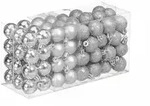 Relaxdays Weihnachtskugeln im 96er Set, glitzernde, matte & gl&auml;nzende Baumkugeln,