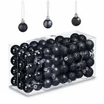 Relaxdays Weihnachtskugeln 96er Set, glitzernde, matte & gl&auml;nzende Baumkugeln,