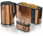 Arendo Fr&uuml;hst&uuml;cksset, Wasserkocher 1,5l, 2-Scheiben Toaster Langschlitz, 3er
