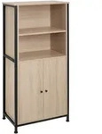 tectake Highboard Doncaster 60x38x125cm Industrial Holz Hell, Eiche Sonoma