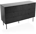 Sideboard KARBY S 120x40x75 cm 6 Schubladen schwarz hjh LIVING
