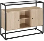 tectake Sideboard Oldham 100x38x80,5cm Industrial Holz Hell, Eiche Sonoma