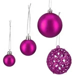 Relaxdays Weihnachtskugeln im 50er Set, glitzernde, matte & gl&auml;nzende