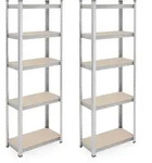 Relaxdays Schwerlastregal 2er Set, HxBxT: 180x60x30 cm, 500 kg, Stahl, Lagerregal,