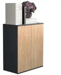 VCM Dalosa2 Sideboard 2 T&uuml;ren anthrazit, Eiche dekor.