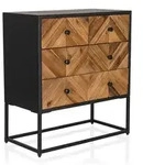 Kommode SANTJAGO BLACK SUN L 63x34x70,5 cm 3 Schubladen Tanne massiv hjh LIVING