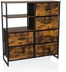 Kommode RAGALA 84x30x92cm 6 Schubladen 2 offene F&auml;cher r&auml;uchereiche hjh LIVING