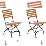 Merxx Schlossgarten Stuhl Set 2tlg., 2 St&uuml;hle, Stahl/Eukalyptusholz