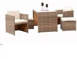Merxx Merano Set 11tlg., 2 Sessel inkl. Sitz- und R&uuml;ckenkissen, 2 Hocker inkl.