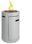 Blumfeldt Crete Gas-Feuerstelle 13 kW Fl&uuml;ssiggas Edelstahl Hellgrauer Stein