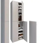VCM Schuhschrank Lona Grau H. 220 x B. 70 x T. 40cm