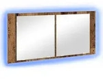 vidaXL LED Spiegel-Schrank Altholz 100 x 12 x 45 cm Holzwerkstoff