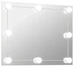 vidaXL Wandspiegel ohne Rahmen mit LED-Beleuchtung Rechteckig Glas