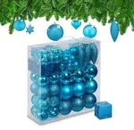 Relaxdays Weihnachtskugeln 110er Set, Kunststoff, Weihnachtsbaumdeko mit Kugeln &