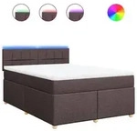 vidaXL Boxspringbett mit Matratze Dunkelbraun 140x200 cm Stoff