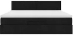vidaXL Ottomane Bett mit Matratze & LEDs Schwarz 180x200 cm Stoff