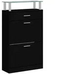 vidaXL Schuhschrank Schwarz 63x24x104 cm Holzwerkstoff