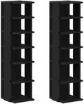 vidaXL Schuhschr&auml;nke 2 Stk. Schwarz Eichen-Optik 25x27x102 cm